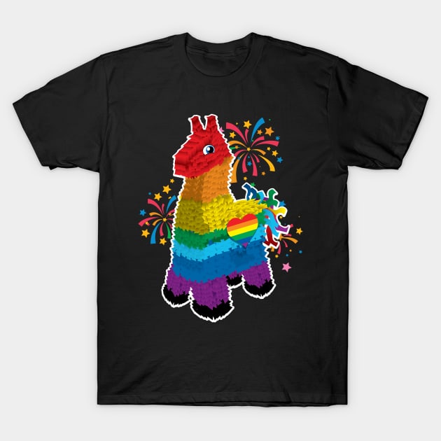 Rainbow Llama T-Shirt by CuddleswithCatsArt